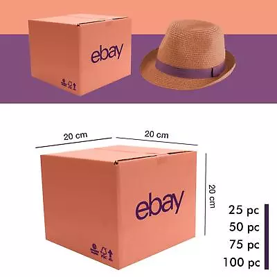 EBay Branded Packaging Small Cardboard Box (20cm X 20cm X 20cm) Pink/Purple • £22.76