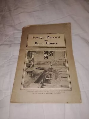 Antique UW Madison College Sewage Disposal For Rural Home Pamphlet Ephemera 1929 • $49.99