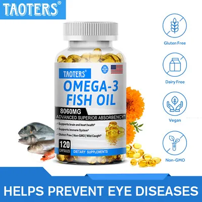 Omega 3 8060mg Fish Oil Omega 3 Caps Eye BrainHeart Health • $25.67