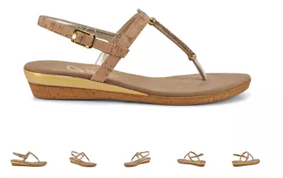 Onex Ava Cork Strappy Toe Post Wedge Sandal Women's Sizes 6-11/NEW!!! • $129.95