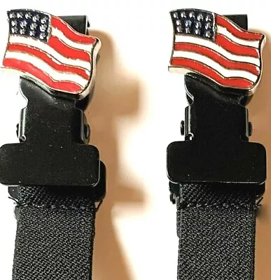 Usa Flag Motorcycle Biker Pants Boot Strap Stirrup Heavy Duty Clip Made In Usa • $23.99