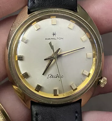 Vintage Hamilton Electric Nautilus 202 14k Gold Watch • $850