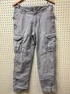 Vintage LL Bean Mens Flannel Lined Cargo Pants Size 31x32 Gray 264592 Distressed • $18.39
