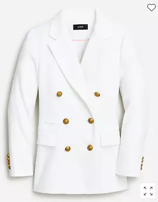 J.Crew $248 Petite Bristol Blazer Stretch Linen Blend White Size P4 BF433 • $150