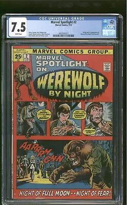 Marvel Spotlight #2~CGC 7.5~White~Marvel 1972~Origin/1st App. Werewolf By Night • $499.99