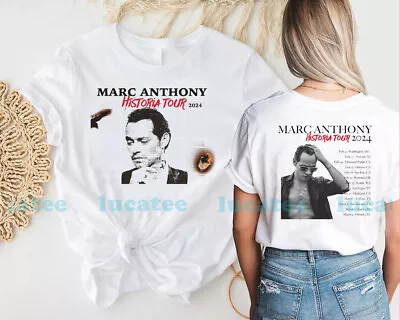 Marc Anthony Historia Tour 2024 T-Shirt White Double Sided AN247715 • $8.99