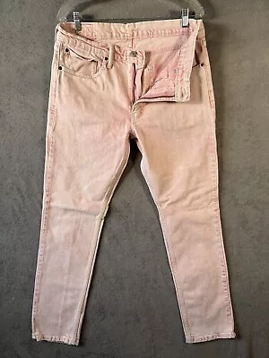 Levis 511 Jeans Pink 36x32 Mid Rise Straight Tapered Stone Washed Light Pink • $24.88