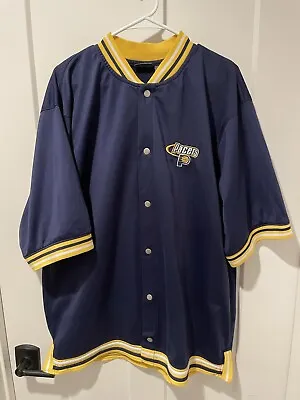 Vintage Pro Edge Indiana Pacers Warm Up Jacket XL Button NBA Navy • $33