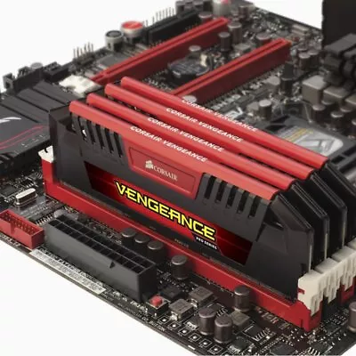 Corsair VENGEANCE Pro 32GB 16GB 8GB 4G DDR3 2400MHz OC PC3-19200U Memory LOT Red • £43.19