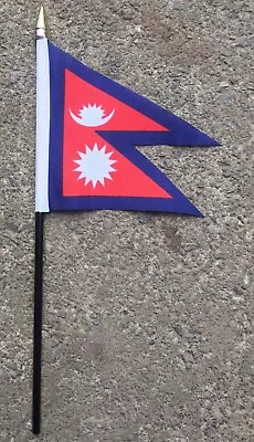 £13.99 • Buy NEPAL PACK OF 12 SMALL HAND FLAGS Flag 6 X4  With 10  Pole