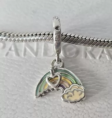 Genuine Pandora Bracelet Charm - Silver Rainbow & Cloud Dangle Charm S925 ALE  • £0.99