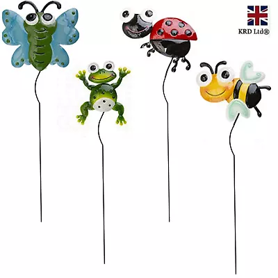 Metal Garden Stakes Butterfly Ladybird Garden Patio Outdoor Garden Yard Decor UK • £6.43