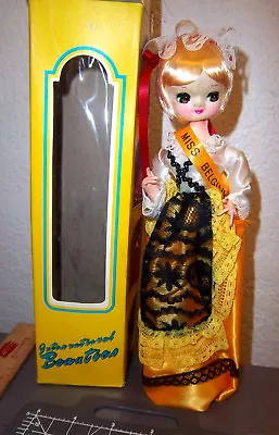 MISS BELGIUM 10  Tall Miss Universe International Beauties Doll New In Box 1970s • $14.99