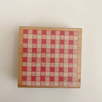 $5.75 • Buy Rubber Stampede Gingham Background Wood Rubber Stamp 3291H