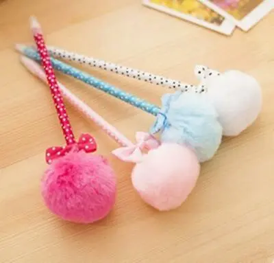 10pcs Cute Rosette Plush Gift  Ball Pen Ballpoint Novelty Stationery   • $6.90