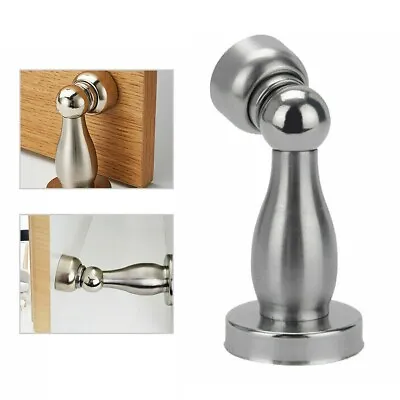 Magnetic Door Holder Catch Stops Hook Hold Wedge Stainless Steel Door Stopper • £5.09