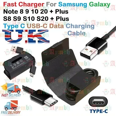 Fast Charger For Samsung Galaxy S8 S9 S10+ Plus Type C USB-C Data Charging Cable • £2.39