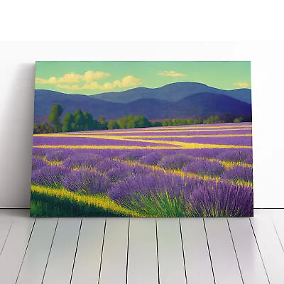 Excellent Lavender Flower Field Canvas Wall Art Print Framed Picture Home Decor • £24.95