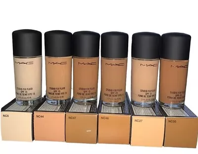 MAC Studio Fix Fluid SPF 15 Foundation 1 Oz CHOOSE YOUR SHADE NEW IN BOX • $25