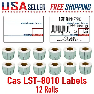 CAS LST-8010 Printing Scale Label 58 X 40 Mm UPC 8010 X 12 Rolls • $37.95