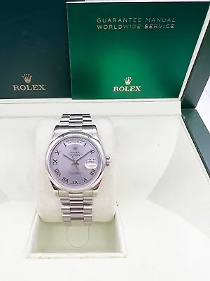Rolex 118239 President Day Date 18K White Gold Rhodium Dial Box Booklets • $19995