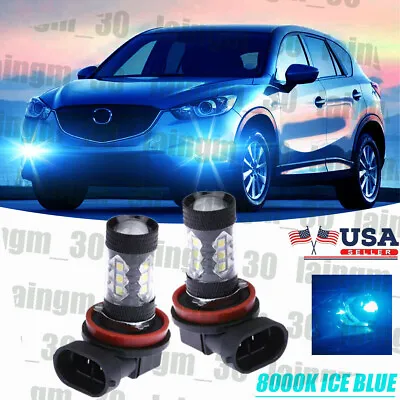 Ice Blue H11 H9 H8 LED Fog Light Bulb Lamp For Mazda CX-5 2013-2016 8000K Pair • $11.99