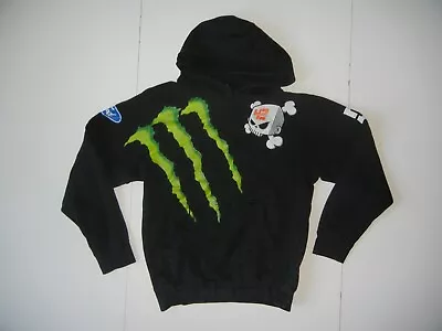 KEN BLOCK #43 X MONSTER ENERGY DRINK Black FORD RACING HOODIE Sweatshirt Adult S • $112.49