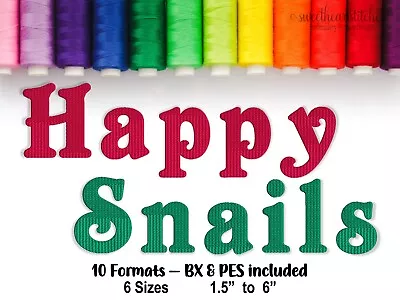 Happy Snails Machine Embroidery Font BX Ready Embroidery Download USB CD • $4.95