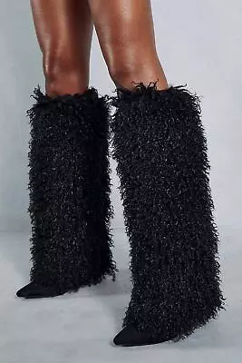 MISSPAP Knee High Faux Fur Yeti Boots • £40
