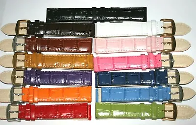 £12.95 • Buy Leather Watch Strap 13 Colours Of French Fashion Alligator Pattern Rochet Zrc