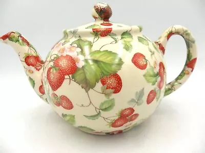 £22.99 • Buy Heron Cross Pottery Small Strawberry Design 2 Cup Teapot Made In UK.