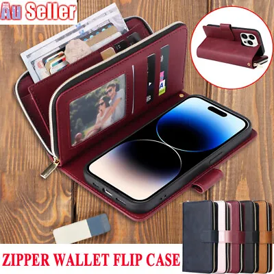 Zipper Purse Card Wallet Bag Leather Case For IPhone 15 14 13 Pro Max 12 X XS 87 • $18.59