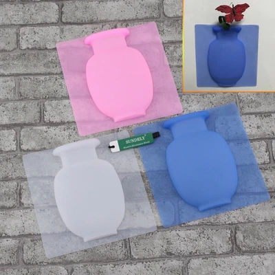 £3.91 • Buy Magic Silicone Sticky Flower Wall Hanging Vase Container For Smooth Glass Surfac