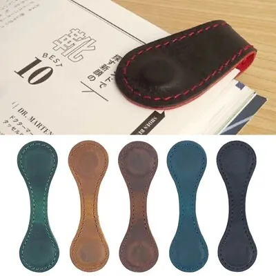 Handmade Magnetic Bookmark Genuine Leather Page Divider Paper Clip  Book • £5.54