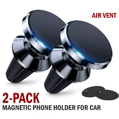 2 Magnetic Car Mount Car Phone Holder Stand Air Vent For IPhone Android Samsung • $7.99