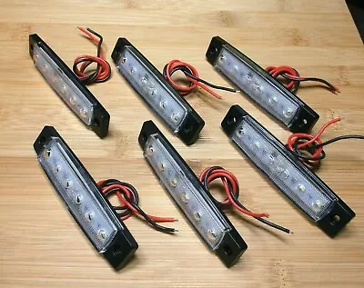 6 Large Super Bright 12 Volt Waterproof Cool White LED Utility Lights • $18.95