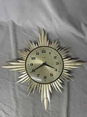 Metamec Sunburst Quartz Wall Clock • £50