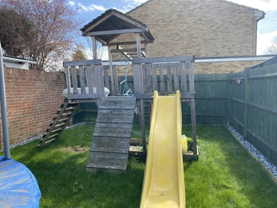 £10 • Buy Wooden Children’s Garden Climbing Frame With Monkey Bars Swing Rope Ladder Slide
