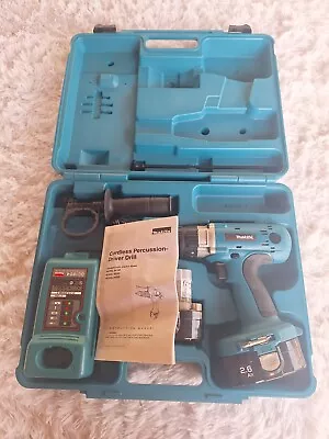 Makita Cordless Hammer Driver Drill 8443DWDE 2 Batteries Charger Rechargeable • $170