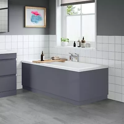 Modern Bathroom 1700 Front & 700 End Bath Panel Pack 18mm MDF Grey Gloss Plinth • £85.47