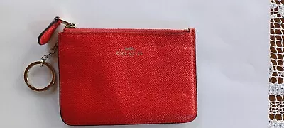 Coach Red Zipper Change Purse Vintage Very Good Condition  • $20