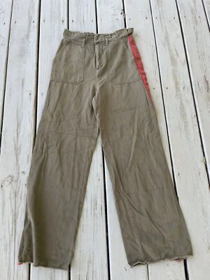 $12.75 • Buy Zara Z1975 Women Extra Small Green Red Striped High Rise Pants