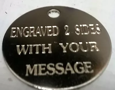£2.99 • Buy Brass/nickel Engraved Dog/cat Id Name Tag Disc Personalised Pet Identity Tags 