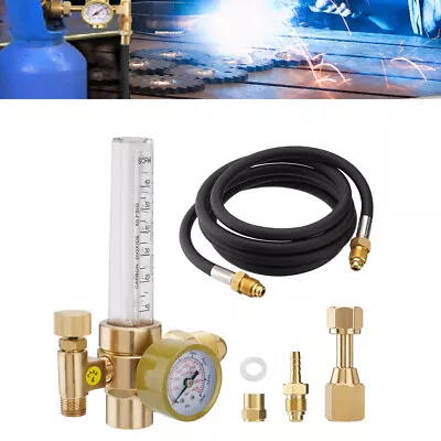 New Argon Regulator TIG Welder MIG Welding CO2 Flowmeter & 6.6 Ft Hose & Adapter • $48.99