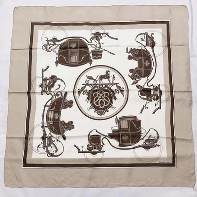 $284.76 • Buy Hermes Carre90 Scarf Carriage Ex-Libris No.27145