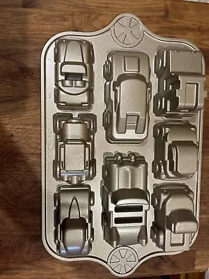 Nordic Ware Car & Truck Mini Cake Pan Cast Aluminum Automobile Mold • £15.43