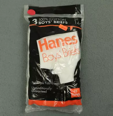 Vintage 90s 1992 Hanes Boys' Briefs 3-Pack Size 14 • $27.95