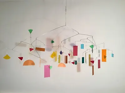 Recycled Art Mobile Geometric Shapes Home Decor  Highbrow Hanging Art Sculpture • $500