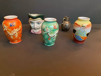 Vintage Lot 5 Mini Vases Made In Occupied Japan; Toby Pitcher; Metal Vase • $11.99