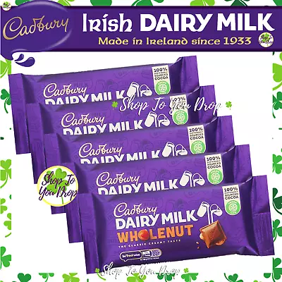 5 IRISH CADBURY WHOLENUT CHOCOLATE 55g BARS GIFT✨SPECIAL OFFER✨BB 11/24✨£9.95✨☘️ • £9.95